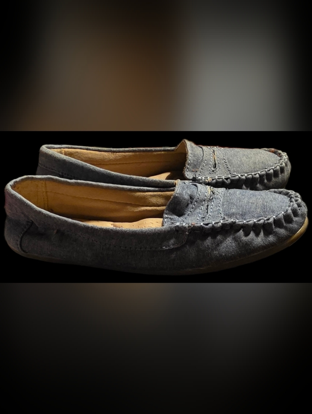 Women's DEFLEX COMFPRT Casual blue Denim Slip-On Loafers Sz 6.5